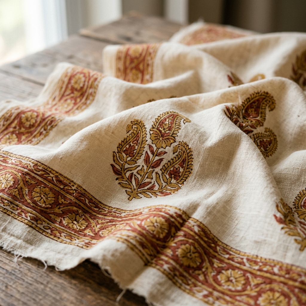 Handcrafted block prints closeup
